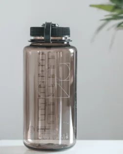Durable 1l eco-friendly water bottle made from recycled BPA and BPS free plastic ideal for yoga, workouts and outdoor sports